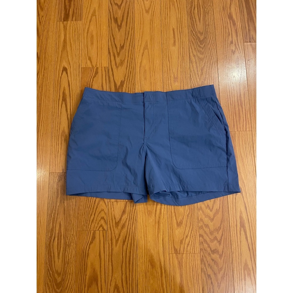 Eddie Bauer Womens Blue Shorts Size 16 Hybrid Pull On Elastic Waist